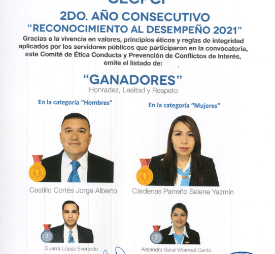 RESULTADOS CONVOCATORIA RECONOCIMIENTO AL DESEMPEÑO 2021
