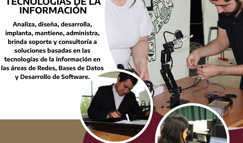 ¡Forma parte del modelo educativo de Ingeniería en Tecnologías de la Información!